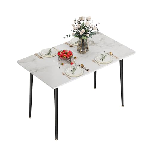 FATIVO Esszimmertisch Marmor Esstisch Küchentisch: Skandinavisch Esstisch 120×70×76CM mit Metall Tischbeine für Esszimmer Smaragd von FATIVO
