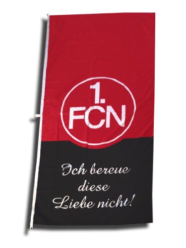 1. FC Nürnberg FCN Hissfahne Fahne 120cm x 250cm Fanaktion Ich bereue Diese Liebe Nicht von FBS