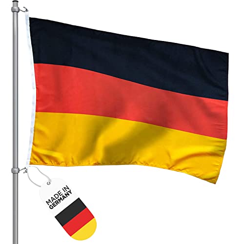 FBS Premium Deutschland Flagge - Wetterfeste Flagge Deutschland 150x100cm - Strapazierfähige Fahnen und Flaggen aus aller Welt - Deutschland Fahne aus Spun-Polyester 155g/m - Schiffsflaggentuch von FBS