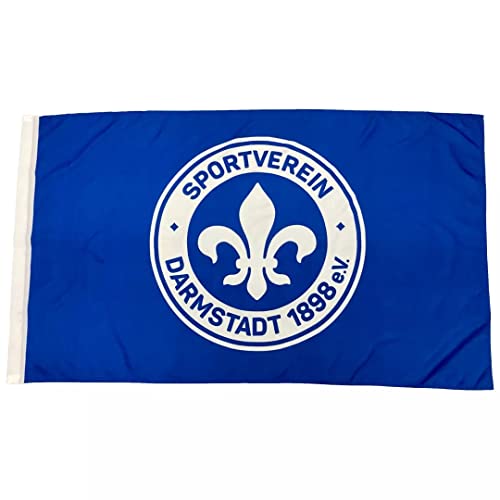 Sportverein Darmstadt 98 Fahne - Hissfahne Flagge mit Hohlsaum - 150x90cm - Original Lizenzprodukt von FBS