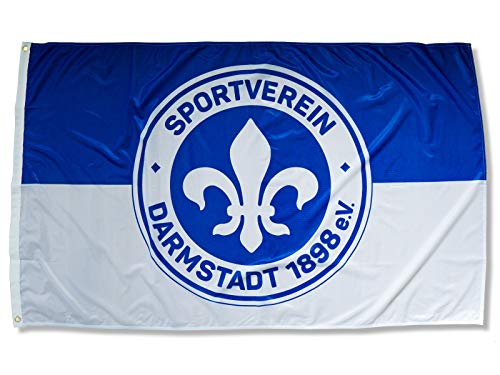 Sportverein Darmstadt 98 Fahne - Hissfahne Schwenkfahne Flagge mit Ösen - 150x90cm - Original Lizenzprodukt von FBS