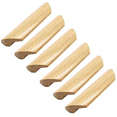 FBSHOP(TM) 6 Stk Holz Türgriffe,Schranktürknöpfe, Schubladengriffe Tür Schublade Kommode Ziehen Sie Holzgriffe für Kommode Schublade Kleiderschrank 64mm von FBSHOP(TM)