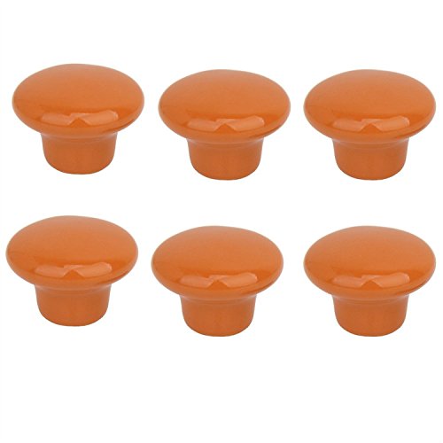 FBSHOP(TM) 6pcs 33mm Neu Orange Kreative Keramik Möbelgriffe Möbelknauf Möbelknopf Tür der Schublade,Schrank, Kleiderschrank TürKnopf Schrauben Set von FBSHOP(TM)