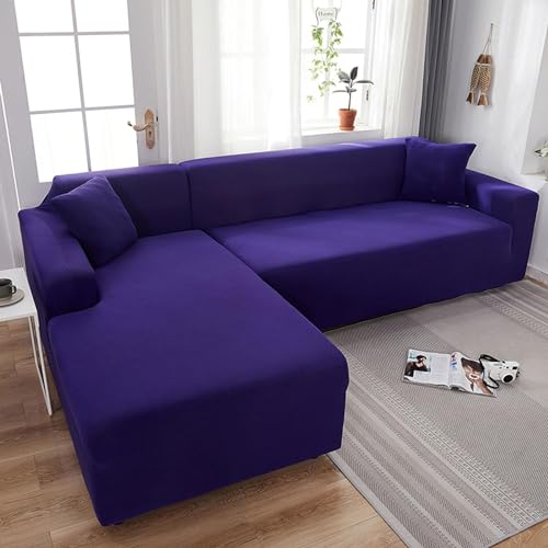 FEEGAR Dicker Sofabezug L Form, Ecksofa-Sofabezug Sofa überzug Universal Couch überzug Sofa Cover Mit Schaumstoffstab Für 1/2/3/4 Sitzer, Ecksofa Für L Form Erfordert Zwei Couchbezug,Lila,3 Seater von FEEGAR