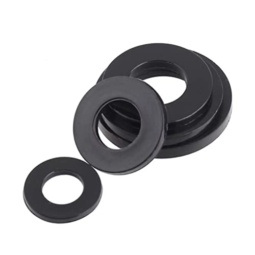 FEEIMOL Kunststoff Unterlegscheiben Flach Unterlegscheiben Schwarz Nylon Beilagscheiben M4x15x1.0mm (40 Stück) von FEEIMOL