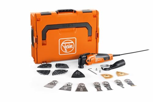 FEIN Multimaster MM 500 Plus Top, leistungsstarke MultiTool mit mit über 30 Zubehören zum Sägen, Schleifen , Austrennen, 350 W, Anti-Vibrationssystem, Aufnahme StarlockPlus, QuickIN Werkzeugwechsel von FEIN