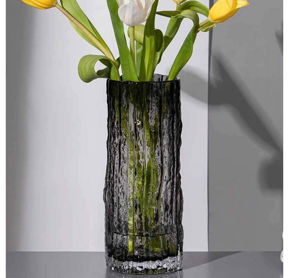 FELIXLEO Dekovase Glasvasen Vase aus Glas transparent Blumenarrangement Ornamente (1 St) von FELIXLEO