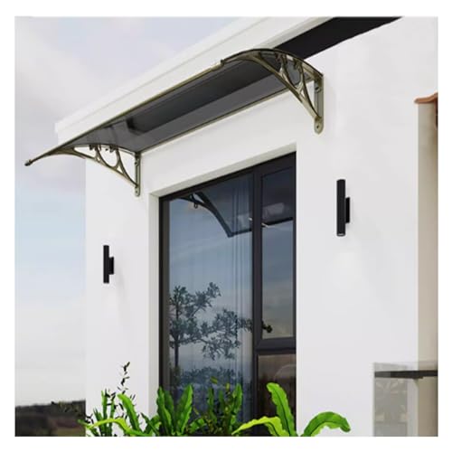 Außenmarkise,Vordach for die Vordertür,Modernes Design Pultbogenvordac,geräuschlose Polycarbonat-Abdeckung, Dach vor Regen und UV-Schutz,für Garage Balkon Fenster (Size : 80x160cm/31.5x63in) von FENGZEQUAN