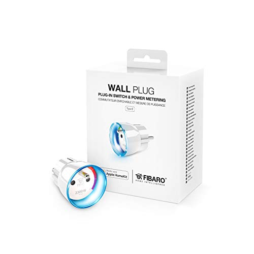 FIBARO Home Kit Wall Plug / Smart Steckdose Plug mit Leistungsmessung Typ E, iOS Bluetooth und WiFi, HomeKit, FGBWHWPE-102 von FIBARO