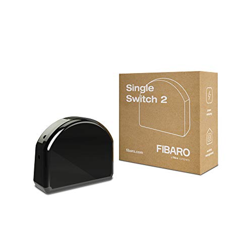 FIBARO Single Switch 2 / Z-Wave Plus Relaisschalter, Drahtloser Ein-Aus-Auslöser, FGS-213, Schwarz von FIBARO