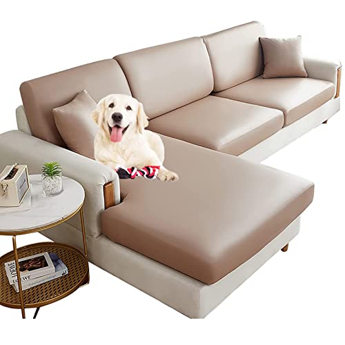 FIDSEJEONA Sofa Sitzkissenbezug Wasserdicht, Luxuriöser Kunstleder-Sofabezug für 1, 2, 3, 4-Sitzer, Sofabezüge mit Gummizug für Haustiere (C 6) von FIDSEJEONA