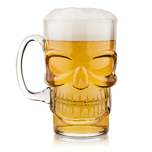 Final Touch GH-JSBG Halloween Barware Gothic Skull Beer Pint Glas, Größe Groß, Transparent, 700ml Kapazität von Final Touch
