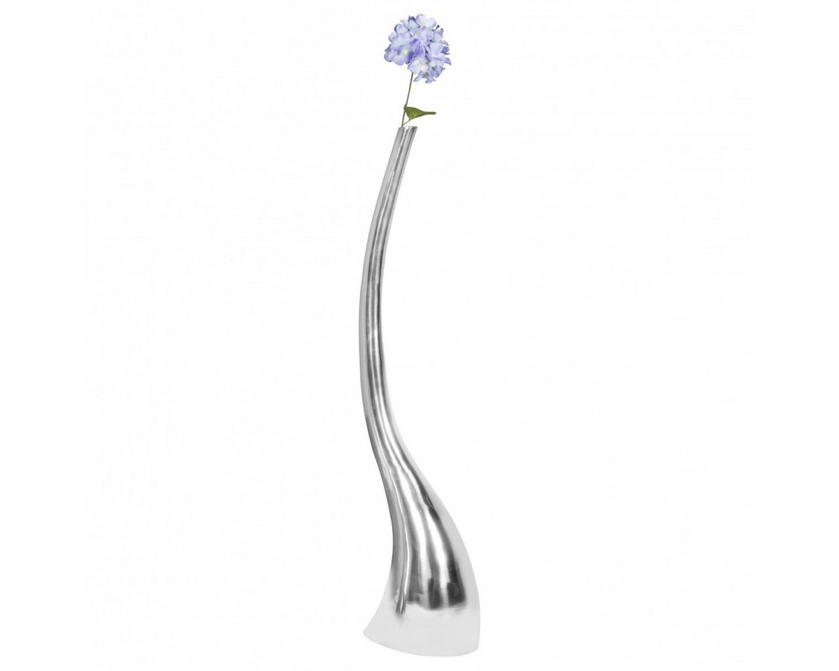 FINEBUY Dekovase SuVa4674_1 (Vase groß XL Aluminium modern Silber handmade), Hohe Alu Blumenvase Große Dekovase für Blumen von FINEBUY
