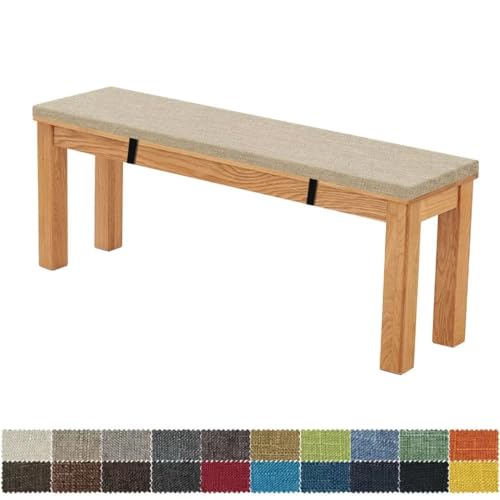 FIOVIP Bankauflage Bankkissen Sitzbankkissen 140X30X5CM Abnehmbar Waschbar Doppelt rutschfest Hochelastischer Geeignet für Gartenbänke, Schaukeln, Terrassen, Innenbänke (Reis Kaffee) von FIOVIP