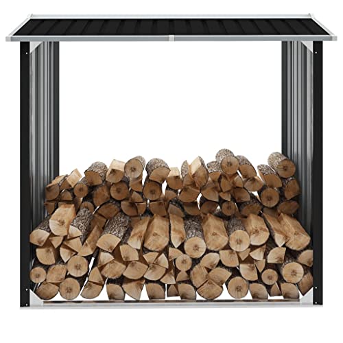 FIRBNUS Brennholzlager Verzinkter Stahl 172x91x154 cm Anthrazit Kaminholzregal Aussen Holzunterstand Metall Garten Brennholzlager Brennholz Unterstand Firewood Storage Holzaufbewahrung Outdoor von FIRBNUS