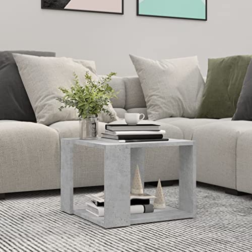 FIRBNUS Coffee Table 40x40x30 cm Beistelltisch Holz Couchtische Wohnzimmertisch Modern Design Tisch Wohnzimmer für Couch Quadratisch Robust Haltbarkeit Betongrau Holzwerkstoff Metall von FIRBNUS