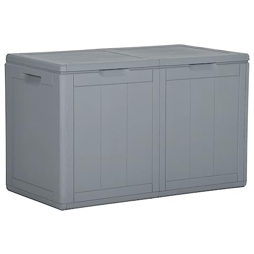 FIRBNUS Kissenbox Box 80,5x44,5x51 cm Auflagenbox 180 L mit Deckel Garten Aufbewahrungsbox Storage Boxes Gartenschrank Mülltonnenbox Wetterfest UV Beständig Grau PP Rattan Optik von FIRBNUS