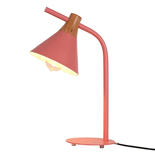 FIRVRE Rosa Schreibtischlampe aus Eisen Nordische Modern einfache E27 kegelförmige schreibtischlampe Tischlampe für Arbeitszimmer Schlafzimmer Buchhandlung Café von FIRVRE