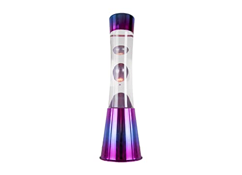FISURA - Lavalampe Schillernde Schillernde Basis, transparent Flüssigkeit und metallisch violette Lava. Lavalampe mit ersatzbirne.11 x 11 x 39,5 cm von FISURA