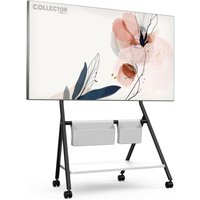 FITUEYES DESIGN Mobiler TV Stnder Rollbar, TV Stand f¨¹r 55 60 65 70 75 78 Zoll Fernseher bis 45kg, Hhenverstellbar TV Standfuss mit Holzablage & von FITUEYES