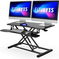 B¨¹ro Sitz Steh Computertisch Hhenverstellbar Stehpult mit Tastaturablage Geeignet f¨¹r Zwei Monitore (Schwarz, 36/92cm) - Fitueyes von FITUEYES