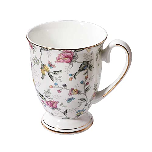 FIYSON Mug Tasse Tee/Kaffee Becher Floral Ambiente Porzellan Becher Bone China, Mug, Tasse, Fuer Tee Oder Kaffee, 300ml einfache Keramik Porzellan Kaffeetasse Becher mit Griff (Berg Fuji) von FIYSON