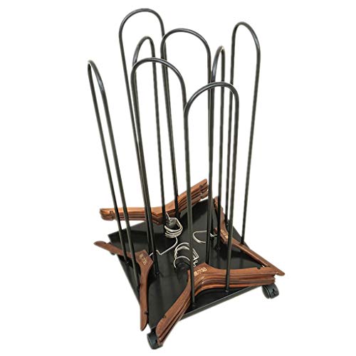Beweglicher Bügelstapler aus Eisen, Ständer mit 4 Rollen, Kleiderbügelhalter for bis zu 150 Kleiderbügel von FKKPRVAX
