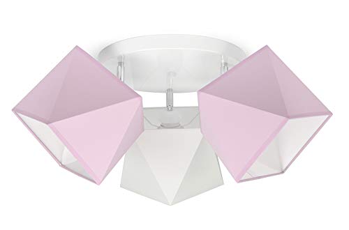 FKL DESIGN Home Deco Deckenleuchte Deckenlampe Kinderleuchte Kinderlampe Leuchte Lampe mehrfarbig Stern Metall 230V 299 300 G3 (299-G3 Glatt, Rosa-Weiß-Rosa) von FKL DESIGN Home Deco