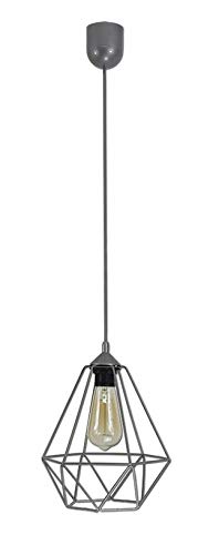 Hängeleuchte Hängelampe Pendelleuchte schöne Lampe Leuchte Modern Schwarz Grau Weiß Kugel E27 Loft 711-1-New (Kegel, Grau) von FKL DESIGN Home Deco