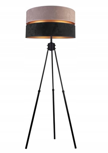 Stehlampe Wohnzimmer Grau-Schwarz-Gold Stehleuchte Standleuchte mit Dreibeinstativ Design Modern E27 Fassung Leselampe Max. 60W Wohnzimmerlampe Bettlampe von FKL DESIGN Home Deco