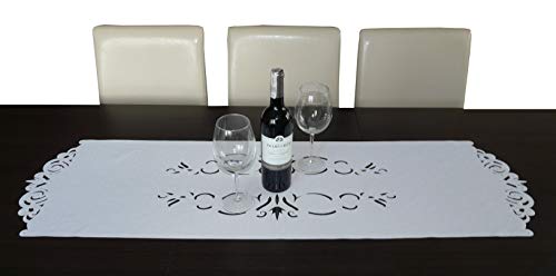Tischläufer Art - Deco Modern Läufer Tischband Top Design Weiß Tischläufer für das ganze Jahr (AG46-3) von FKL DESIGN Home Deco