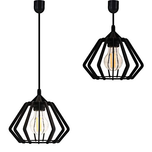 FKL DESIGN Home Deco Hängelampe Deckenlampe Pendelleuchte aus Holz verschiedene Varianten Fassung E27 Retro Vintage Holzlampe Leuchte Beleuchtung aus Serie VDA (Hängelampe VDA-ZP1) von FKL DESIGN Home Deco