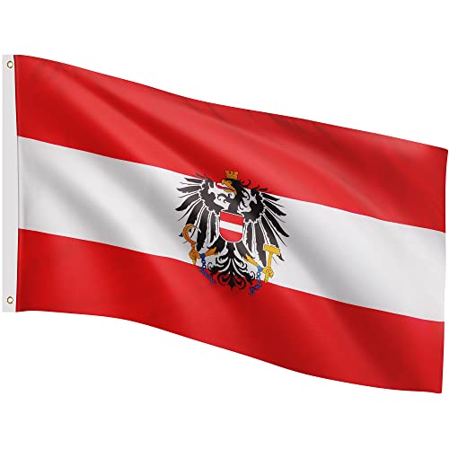 FLAGMASTER Flagge, 30 verschiedene Fahnen zur Wahl, Größe 120 cm x 80 cm, Österreich von FLAGMASTER
