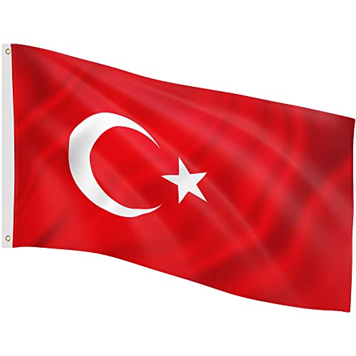 FLAGMASTER Flagge, 30 verschiedene Fahnen zur Wahl, Größe 120 cm x 80 cm, Türkei von FLAGMASTER