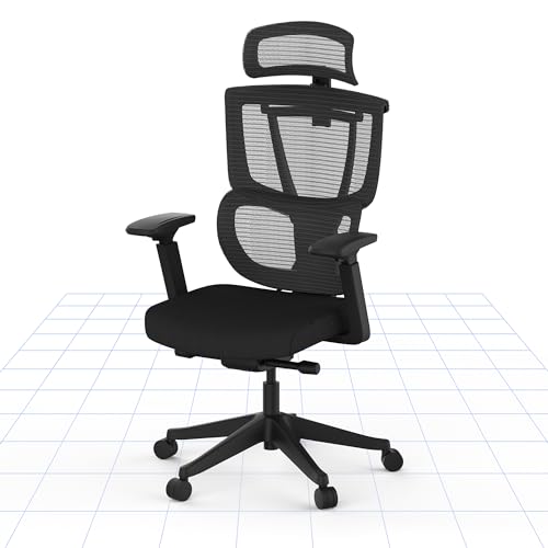 FLEXISPOT C7B Ergonomischer Bürostuhl Schreibtischstuhl Computerstuhl Verstellbarer Lendenstütze 4D-Armlehnen 2D-Kopfstütze Atmungsaktiver Sitz höhenverstellbarer Belastbar bis 130 kg Arbeitsstuhl von FLEXISPOT