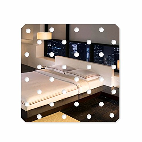 FLEXISTYLE Dekorativer Spiegel Dots, modernes Design Dekoration, 3mm Acryl-Spiegel aus der EU, Wohnzimmer, Schlafzimmer, Flur, unzerbrechlich, DIY-Heimtextilien, Silber, hergestellt in der EU von FLEXISTYLE