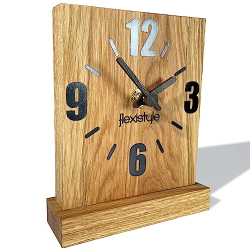 FLEXISTYLE Modern standuhr klein aus Holz Eiche Wohnzimmer Badezimmer (Style 1) von FLEXISTYLE