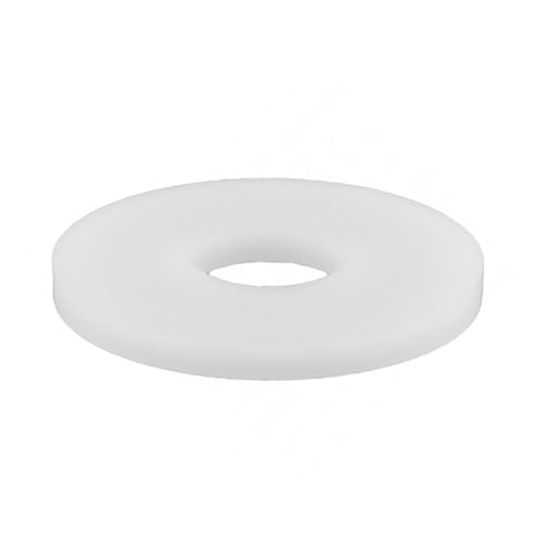 Unterlegscheiben M5 Kunststoff Polyamid Blank (Weiß) - DIN 9021 - Beilagscheiben - U-Scheiben - Flache Unterlegscheiben (Große: M5; Menge: 10 St.) von FLEXSOLUTE