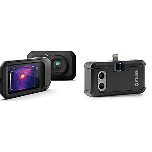 FLIR C3-X Kompakte Wärmekamera & FLIR ONE PRO iOS ONE PRO Thermalbilderkamera für iOS, 160 x 120 thermische Auflösung, Vividir-Blitzverbinder, neutral von FLIR