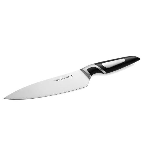FLORINA Kochmesser 20 cm | Küchenmesser PROFESSIONAL | Messer mit Ergonomischen Griff & Antirutsch-Beschichtung | Universalmesser aus Rostfreiem Stahl | Spülmaschinengeeignet von FLORINA