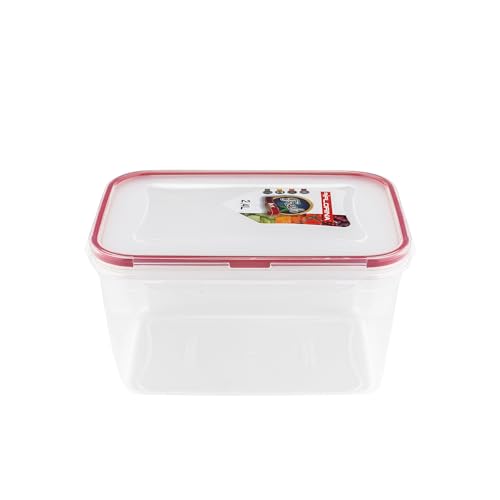 FLORINA Lebensmittelbehälter 2,4 l | Frischhaltedose FRESH BOX aus Kunststoff | Mit Deckel | Aufbewahrungsbox Luftdicht Rechteckig | Lebensmittelbox Mikrowelle Spülmaschine von FLORINA