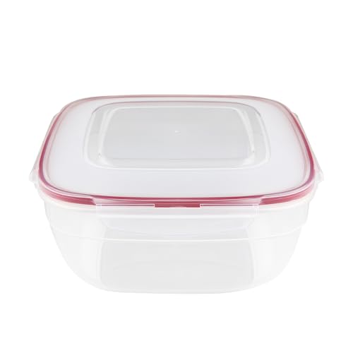 FLORINA Lebensmittelbehälter 4 l | Frischhaltedose FRESH BOX aus Kunststoff | Mit Deckel | Aufbewahrungsbox Luftdicht Quadratisch | Lebensmittelbox Mikrowelle Spülmaschine von FLORINA