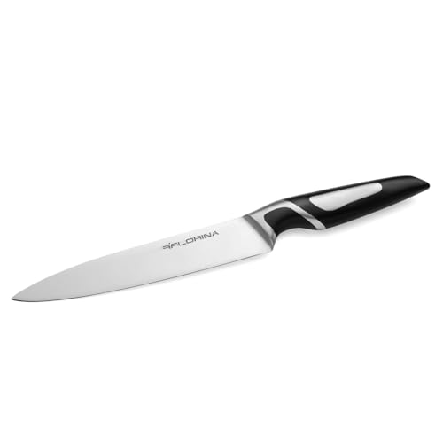 FLORINA Universalmesser 20 cm | Küchenmesser PROFESSIONAL | Messer mit Ergonomischen Griff & Antirutsch-Beschichtung | Kochmesser aus Rostfreiem Stahl | Spülmaschinengeeignet von FLORINA