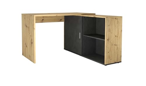 FMD Möbel Valley Schreibtisch, Holzwerkstoff, Artisan Oak Nb/Matera, rechteckig von FMD Möbel