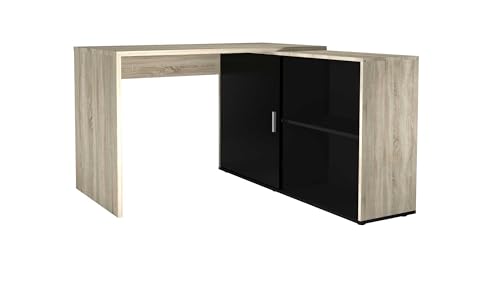 FMD Möbel Valley Schreibtisch, Holzwerkstoff, Eiche Nb/schwarz Perl, rechteckig von FMD Möbel