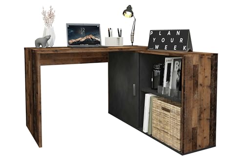 FMD Möbel Valley Schreibtisch, Holzwerkstoff, Old Style dunkel/Matera, rechteckig von FMD Möbel