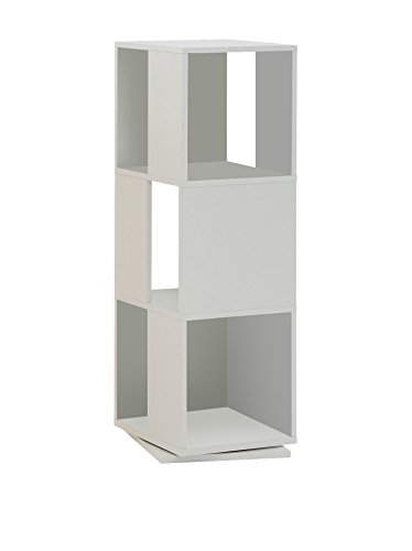 FMD Möbel, 291-001E Tower drehbares Regal, melaminharz beschichtete spanplatte, weiß, maße 34.0 x 108.0 x 34.0 cm (BHT) von FMD