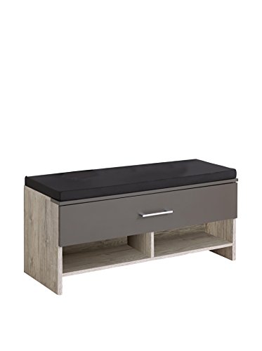 FMD furniture Garderobenbank, Spanplatte, Sandeiche/Lava, ca. 100 x 42 x 38 cm von FMD Möbel
