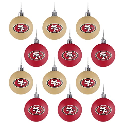 San Francisco 49ers 12er Set Xmas NFL Weihnachtskugeln von FOCO