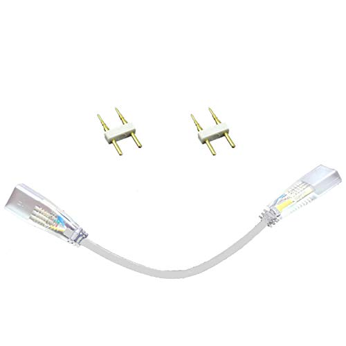 FOLGEMIR Eckverbinder für LED Streifen, 2 PIN L Verbinder, Nadelteilung 11 mm, 90/360 Grad zu beugen, Verlängerung Adapter Kabel von FOLGEMIR
